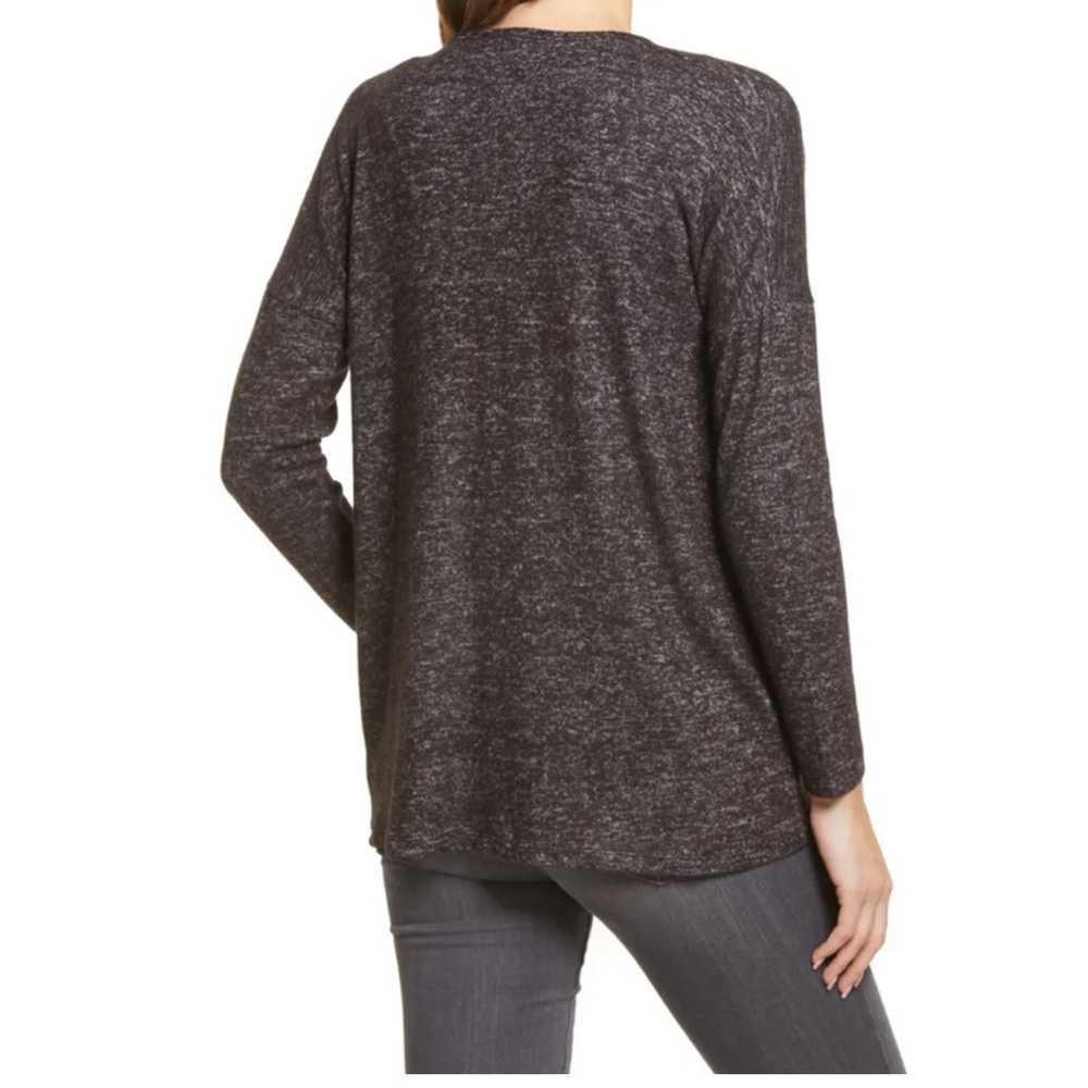 Bobeau Marled Hacci Cardigan S Small Raven Black Mix Open Front size XS - Picture 3 of 5